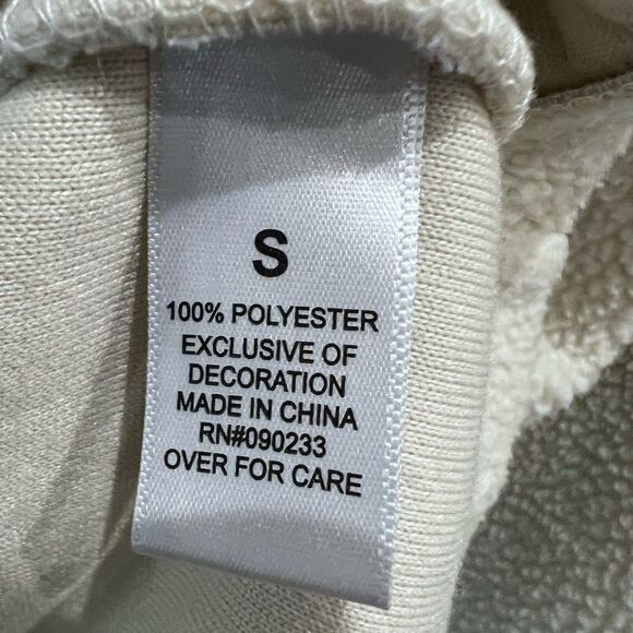 PacSun Fleece Funnel Neck Oversized Cropped Sweatshirt Size Small - Picture 9 of 15